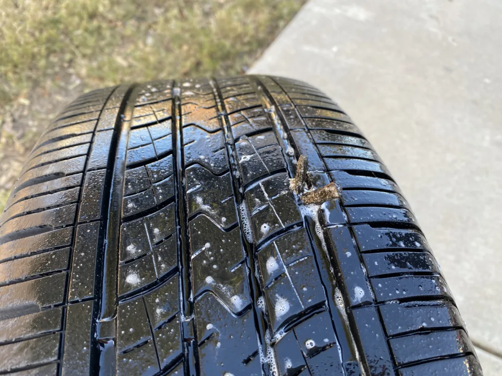 Roadside Assistance Austin TX Flat Tire Repair Nail Hole Plugged